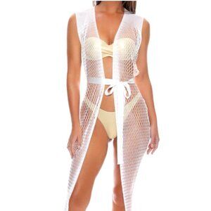 Luli Fama White Mesh Coverup - Brand New with Tags